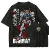 Mobile Suit Gundam: Iron-Blooded Orphans Gundam Barbatos Vintage Washed Oversized Black T-Shirt | Mecha Anime Fan Unisex Streetwear Tee