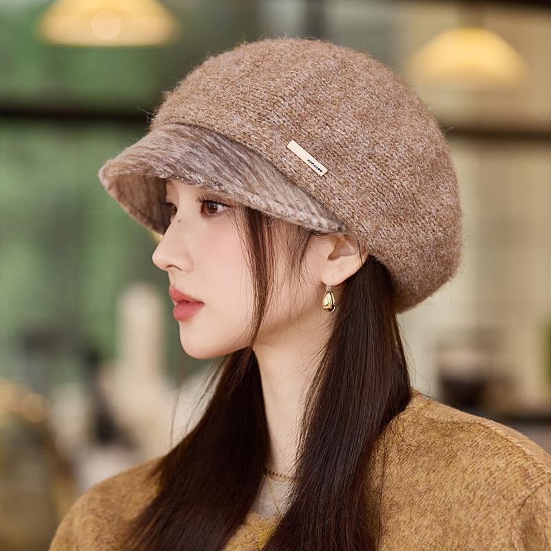 Beretă de înaltă calitate în stil britanic, Pălărie coreeană de toamnă și iarnă, Pălărie de pictor retro casual de exterior, Rezistentă la vânt și călduroasă