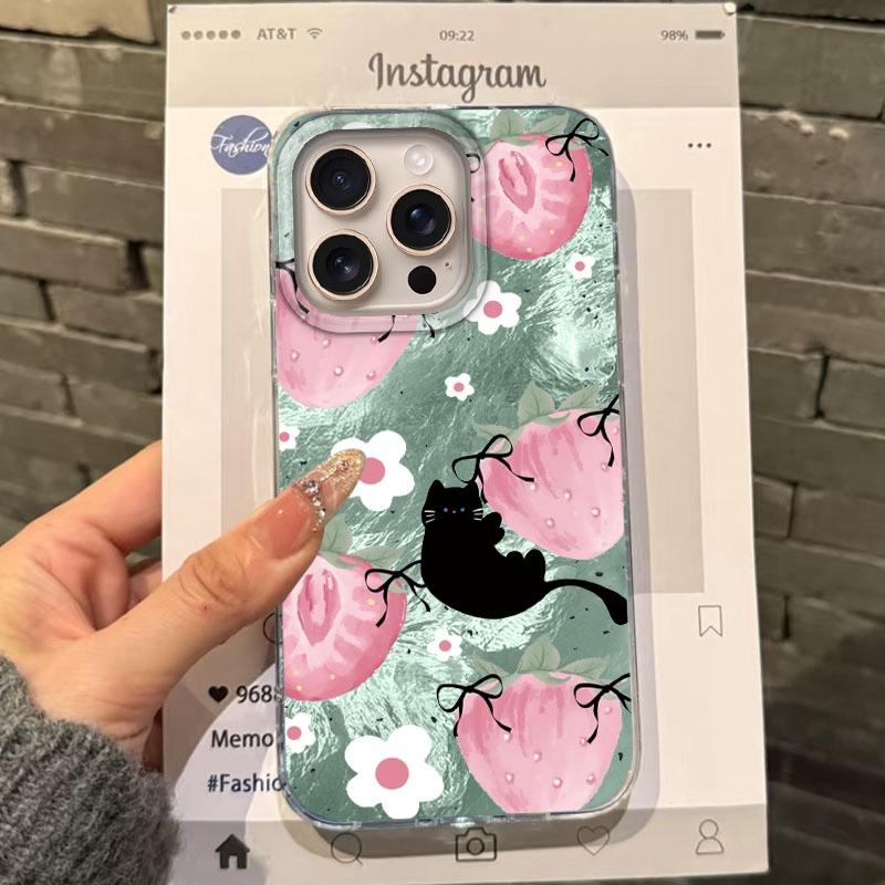 

Cute Fruit Cherry Butterfly Girls Case For Apple iphone 16pro 15 16 15plus 14 13 Pro Max 16e 12 11 7 8 Plus XR SE Funda Cover iphone 7 or 8 білий