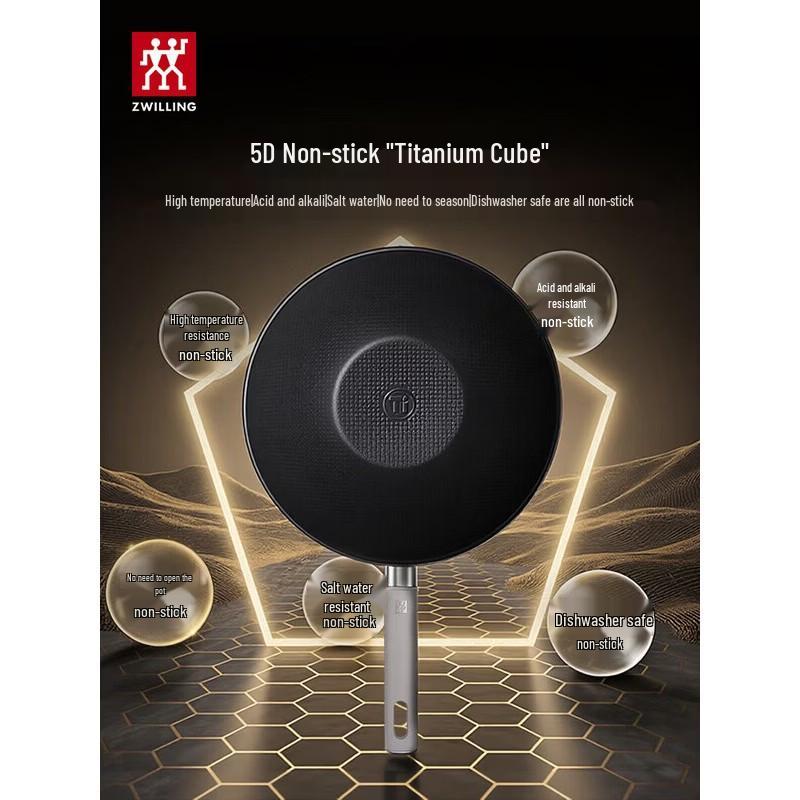 ZWILLING Silver Ti II Ultra-Light Titanium Non-Stick Wok