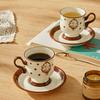 Ceramic Coffee Cup French Cute Rabbit Mug High Beauty Makeup for Home Afternoon Tea Cups Small Edition Cup Plate Set Drinkware