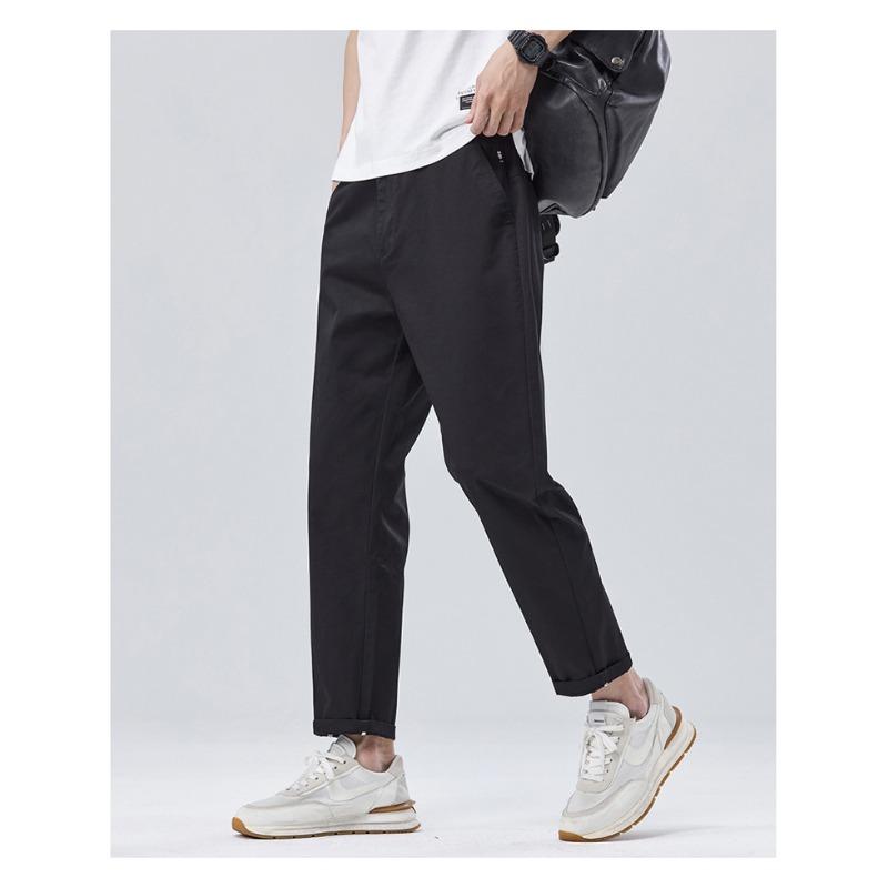Sommer Dünne Baumwolle Freizeithose für Herren Klein Gerade Hochwertig Slim Fit Hose für Herren