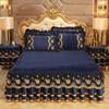 Thick Bed Skirt Three-Piece Winter Crystal Velvet Fleece-Lined Quilted Bedspread Quilt Cover Velvet Bed Skirt
