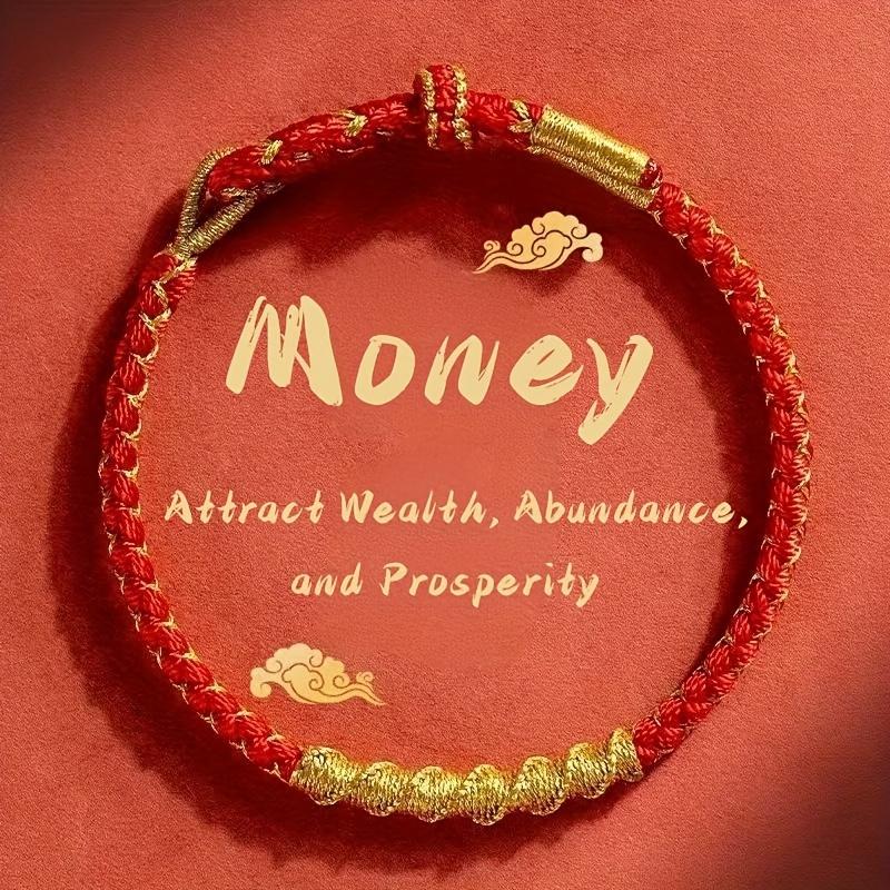 Элегантный Браслет-Шнурок Лотос Удачи и Мира для Женщин Деликатный Прекрасный Красный Плетеный Браслет Аксессуары для Вечеринки