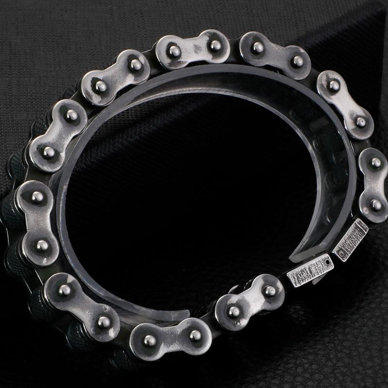 Retro Stainless Steel Motorcycle Chain Men Bracelet 13MM Wide Rock And Roll Men's Bracelets On Hand Male Jewelry Mannen Armband