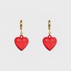 heart bold one touch earrings (2colors)