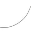 18K White Gold Curb Chain Wide Necklace, 2-Sided, 50cm, Thin, 1.2mm