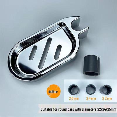Punch-Free Detachable ABS Soap Holder, Washable Shower Tray In Gun Gray