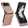 Crossbody Lanyard Leather Wallet Case for Samsung Galaxy Z Flip 7 FE 6 5 4 3 5G Flip6 Flip7 Metal Zipper Card Holder Phone Cover
