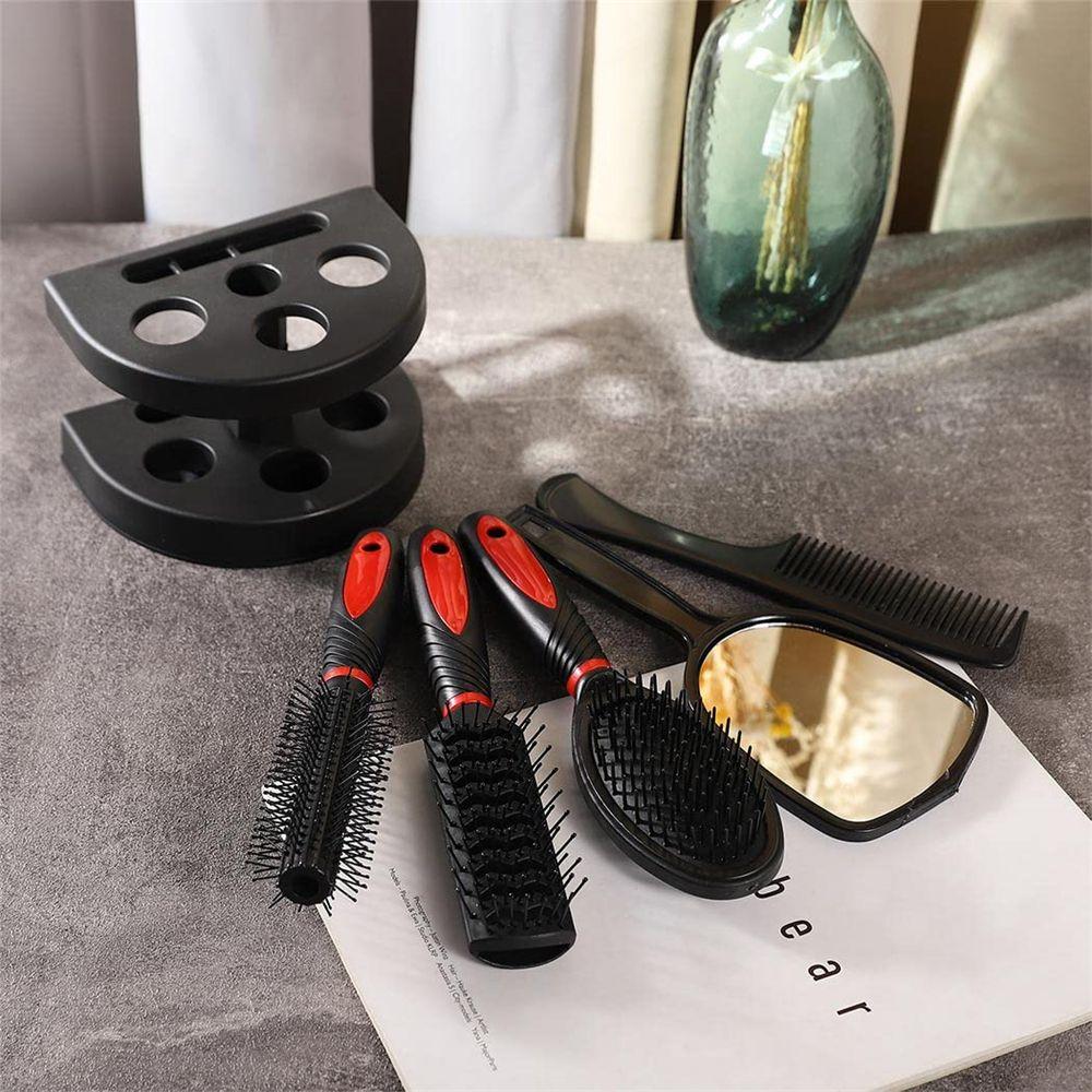 Salon Professional Hair Brush Set Hair Brush Comb Mirror Set Mirror Stand Holder Massage Comb