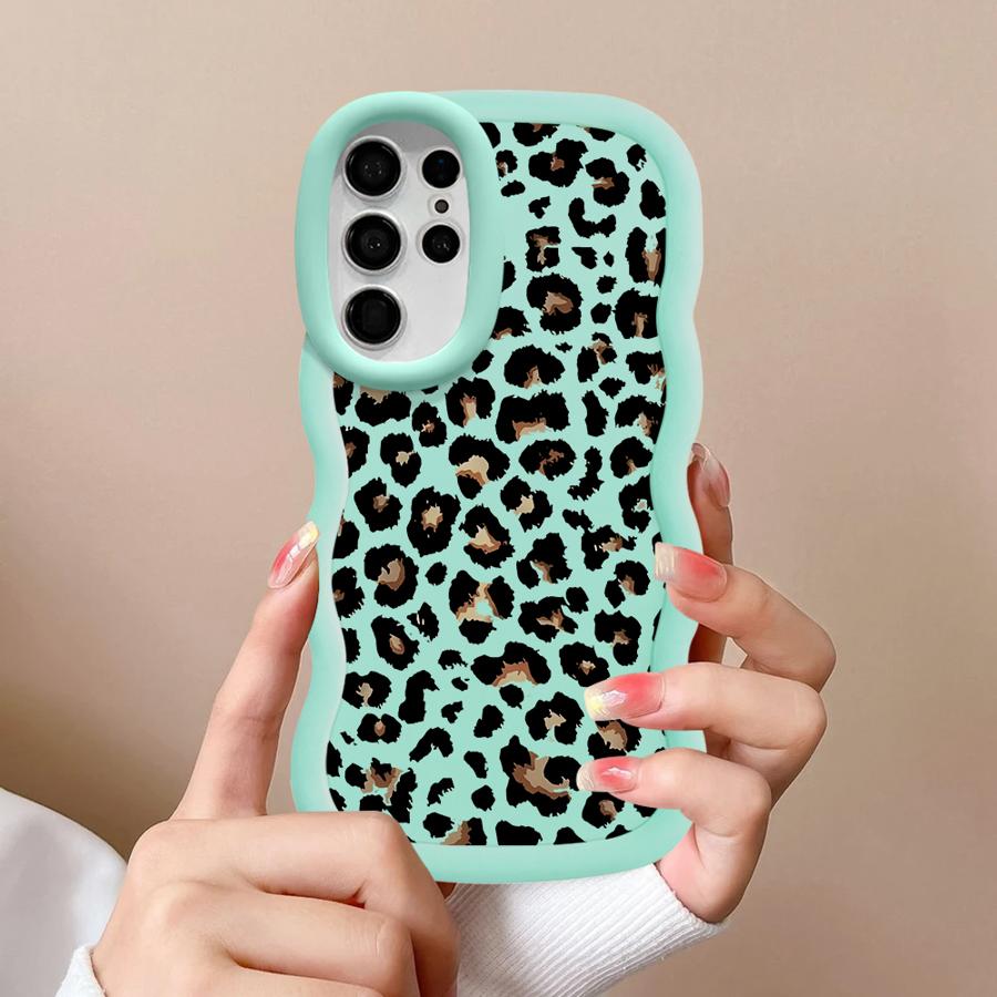 Brown Leopard Print Soft Phone Cover Case for Samsung Galaxy A26 S23 Plus S25 S24 S22 Ultra S20 FE S21 A25 A54 A35 A55 A34 A36