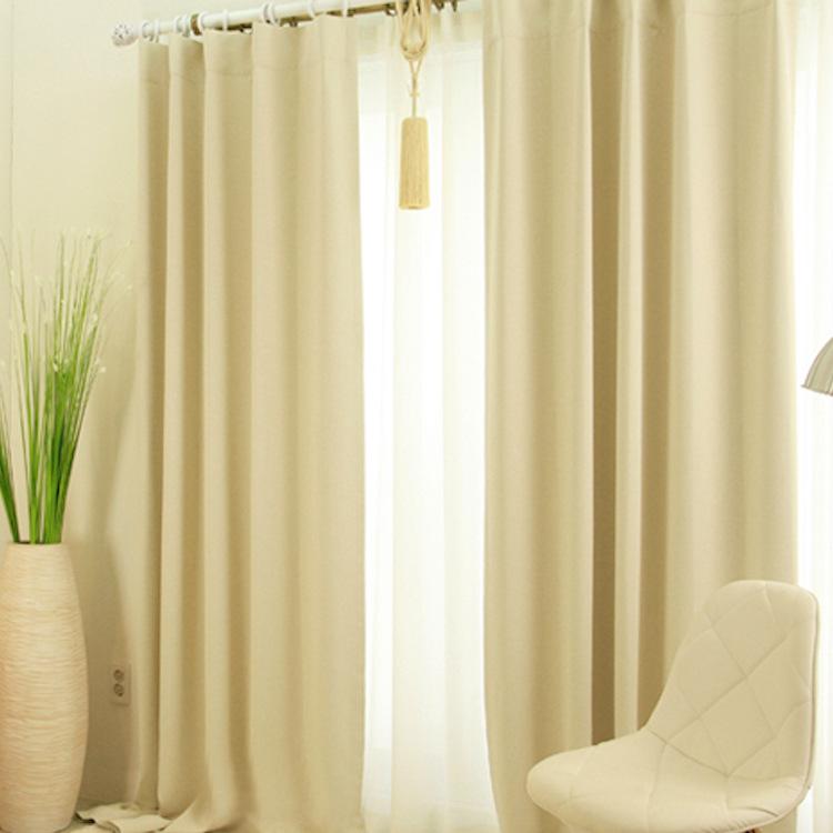 Green Khaki High-Precision Solid Color Splicing Blackout Cloth Curtain Customization