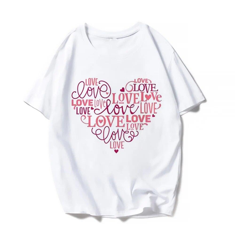 Grafické tričko Dámské oblečení 90. léta Sladké srdce lásky Valentýn Dámský potisk T Oblečení Léto Dámská móda Trička s krátkým rukávem