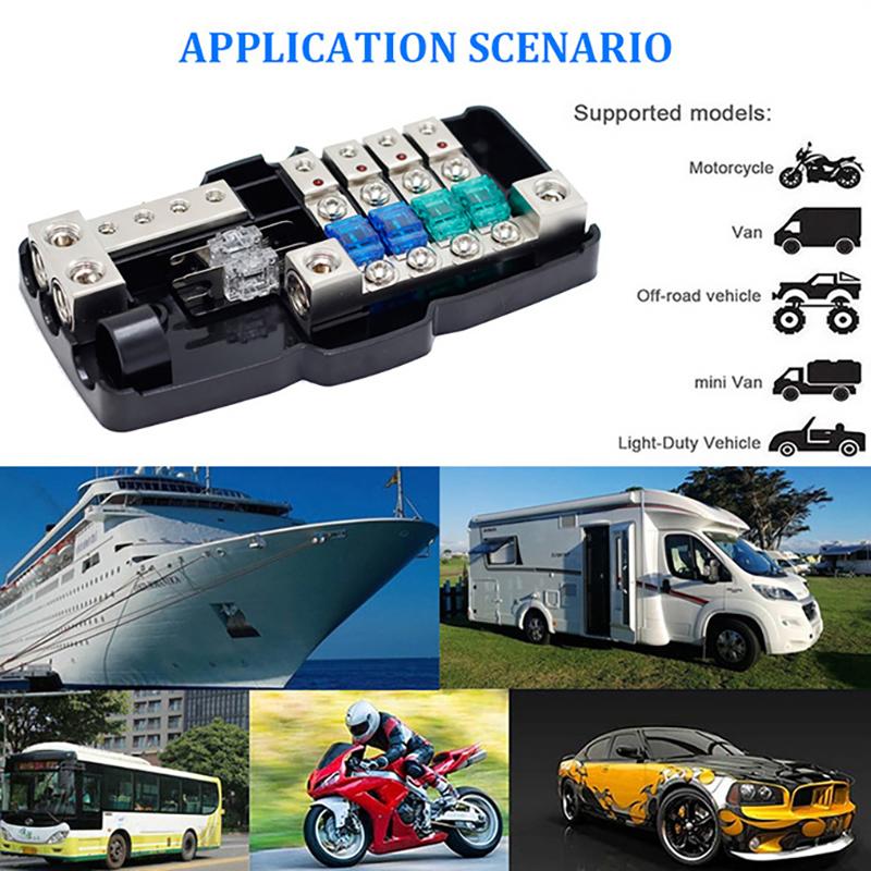 24V 12V 30A 60A Fuse Blade Box Splitter Block Dc Distribution Led Indicator Accessores For Car Player Audio Stereo Fuses Holder