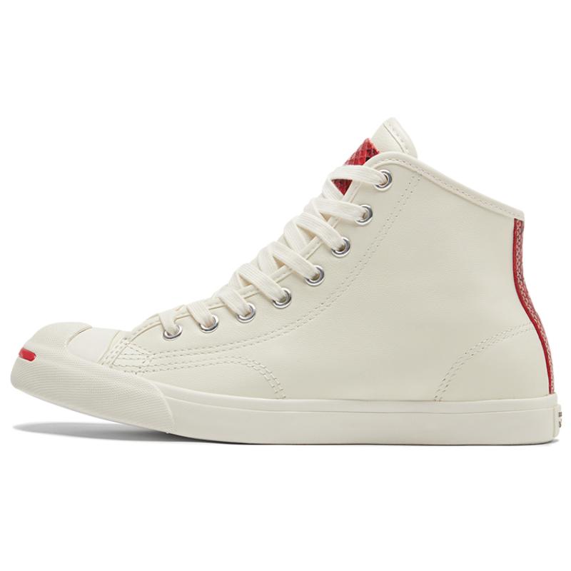 

Converse Jack Purcell Lp smiles Non-slip and wear-resistant mid-top board shoes for men and women Beige white red 35.5