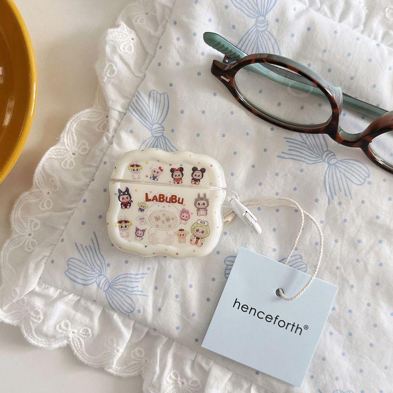 

Защитный чехол для наушников Pro2, корпус, версия с шумоподавлением второго и третьего поколения, третье поколение, четвертое поколение, корейская серия, милый корпус Apple Airpods Pro [Wave Headset labubu] Send Ring