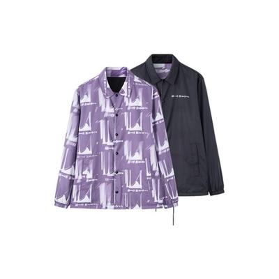 Anta Allover-Print Wendbare Stehkragen-Reißverschluss-Webjacke Unisex-Jacke Lila 172238603-2