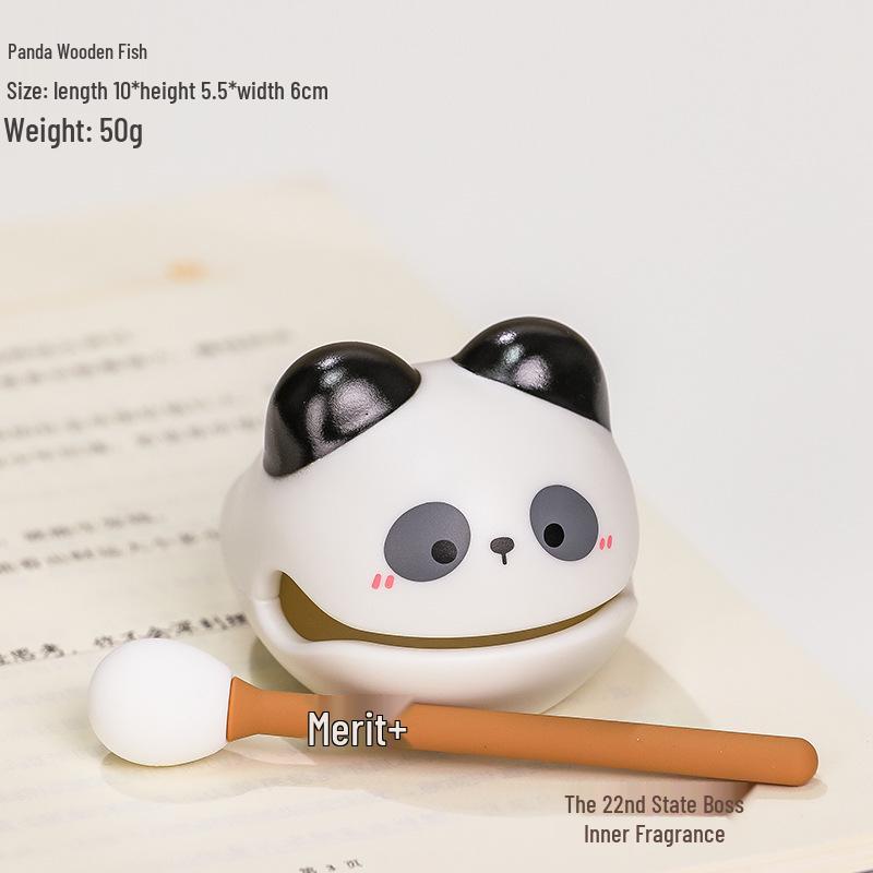 Cartoon Knock Knock Wooden Fish Ornament - Cute Granule Lucky Cat Decoration for Office