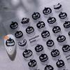 Easy Application Nail Wraps Halloween 3D Embossed Stickers, Skeleton Hand Pumpkin Spider Bat Fingertip Art Decals, Gothic Manicure Decoration