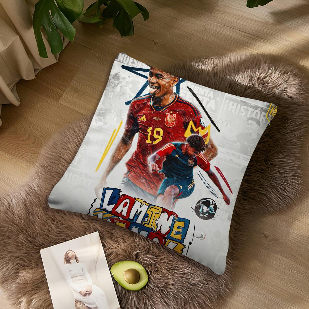 Federa Cuscino Calcio L-Lamine Y-Yamal Soggiorno Divano Casa Ufficio Negozio Copertura Stampa Comfort Decorazione Semplicità Nordica