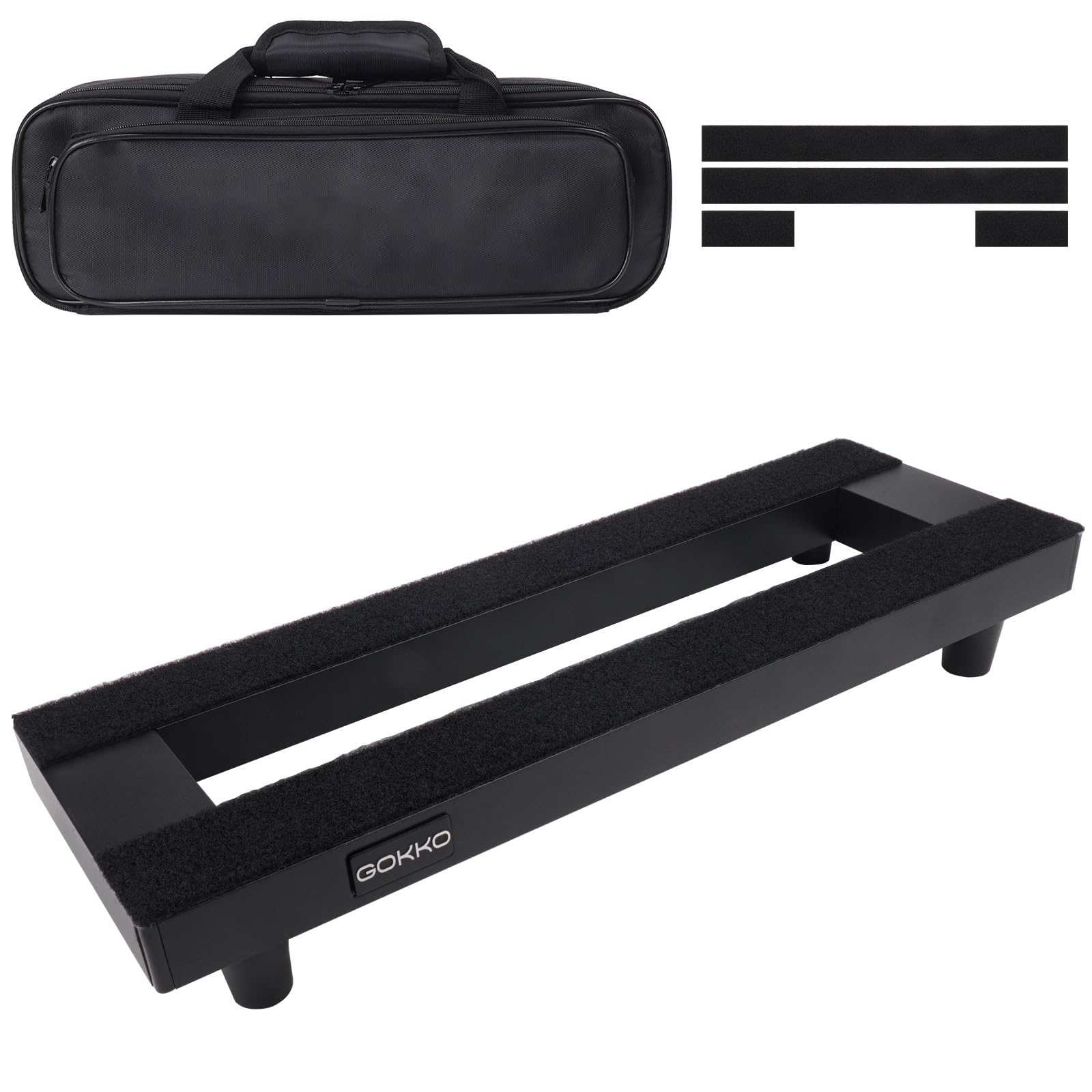 

GOKKO Guitar Effects Pedal Aluminum Durable and with Carrying Bag Ultra-Lightweight Board, Alloy, Durable, (S-Black)
