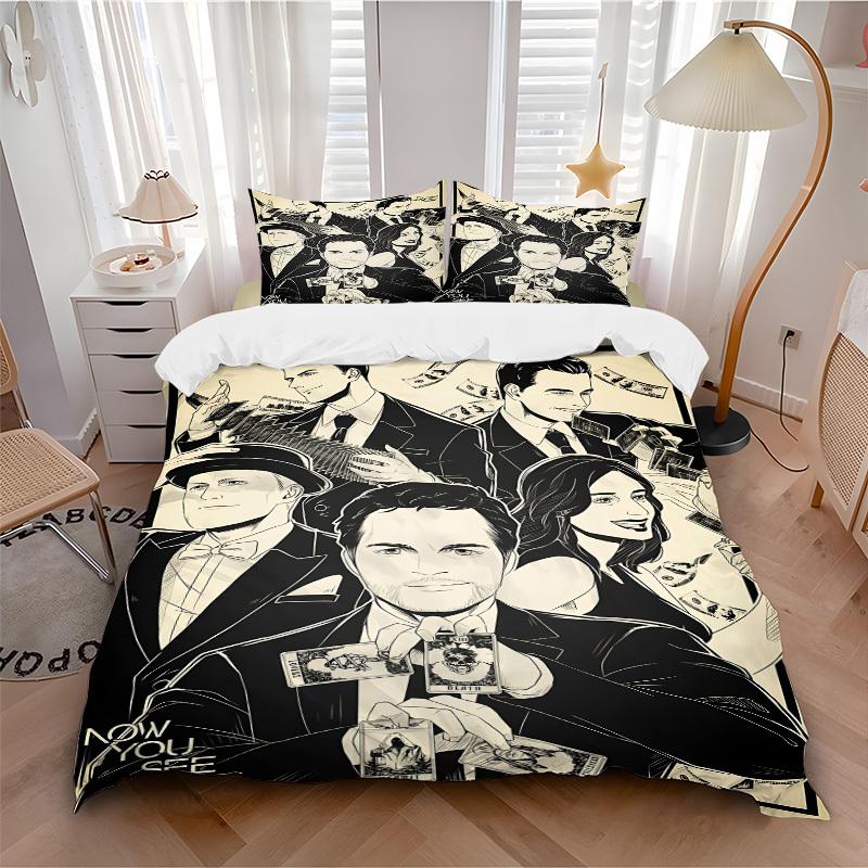 

3pcs Now You See Me Bedding Set, Soft Polyester Duvet Cover and Pillowcases Machine Washable Seasons all suitable082 135x200cm