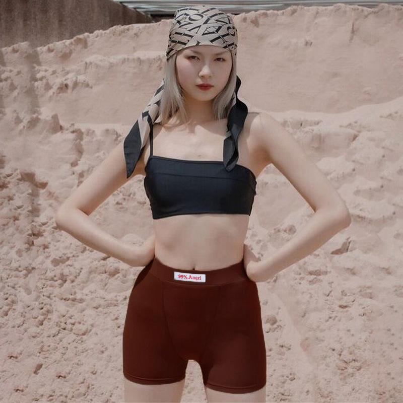 Verão branco carta bordado biker shorts feminino ribber malha preto cintura alta casual streetwear shorts