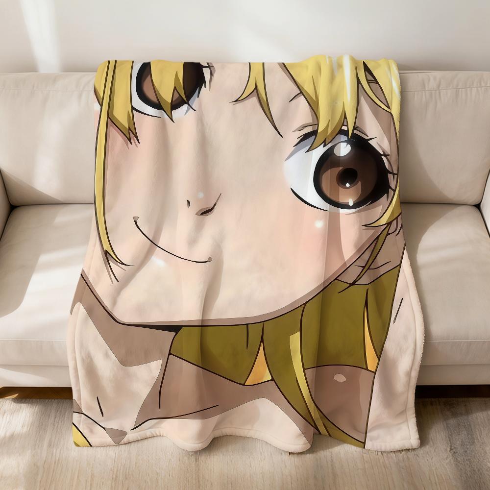 Anime Kawaii Cute L-Lucy H-Heartfilia Flannel Soft Warm Plush Blanket Sofa Living Room Pet Hogar Bedroom Gift Home Car Portable