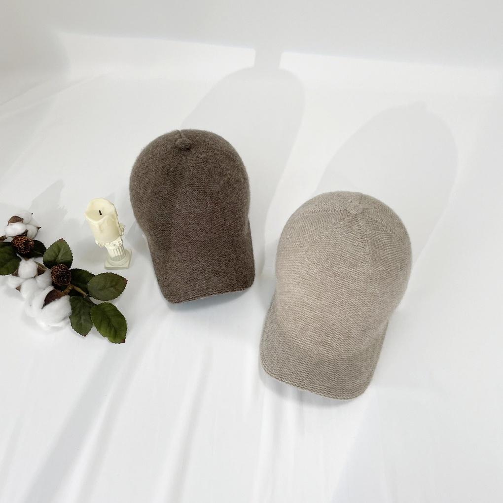 Unisex Basic Daily Baseball Cap Plain Wool Knit Ball Cap