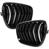 BMW X3 F25 11-14 grile între faruri (rinichi) set stânga + dreapta NEGRU LUCIOS DUBLU BARE