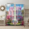 2 pcs   versatile polyester transparent curtains for home decoration Dreamy Pink for use in bedrooms and living rooms