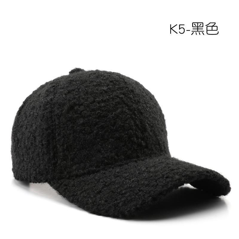 Hat autumn and winter solid color light board plush baseball cap outdoor travel sun protection sunshade warm cap