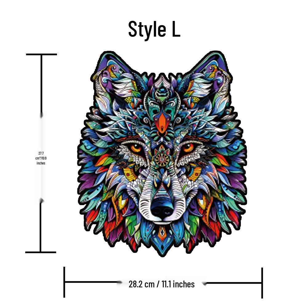 HOOLOOG Wolf Totem Wooden Irregular Shape Jigsaw Puzzle & Money Box Toy