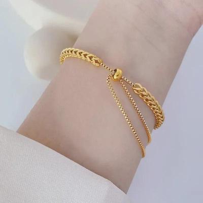 Bracciale rigido in acciaio al titanio coreano: Regolabile, Elegante, Design di Nicchia per Fidanzate