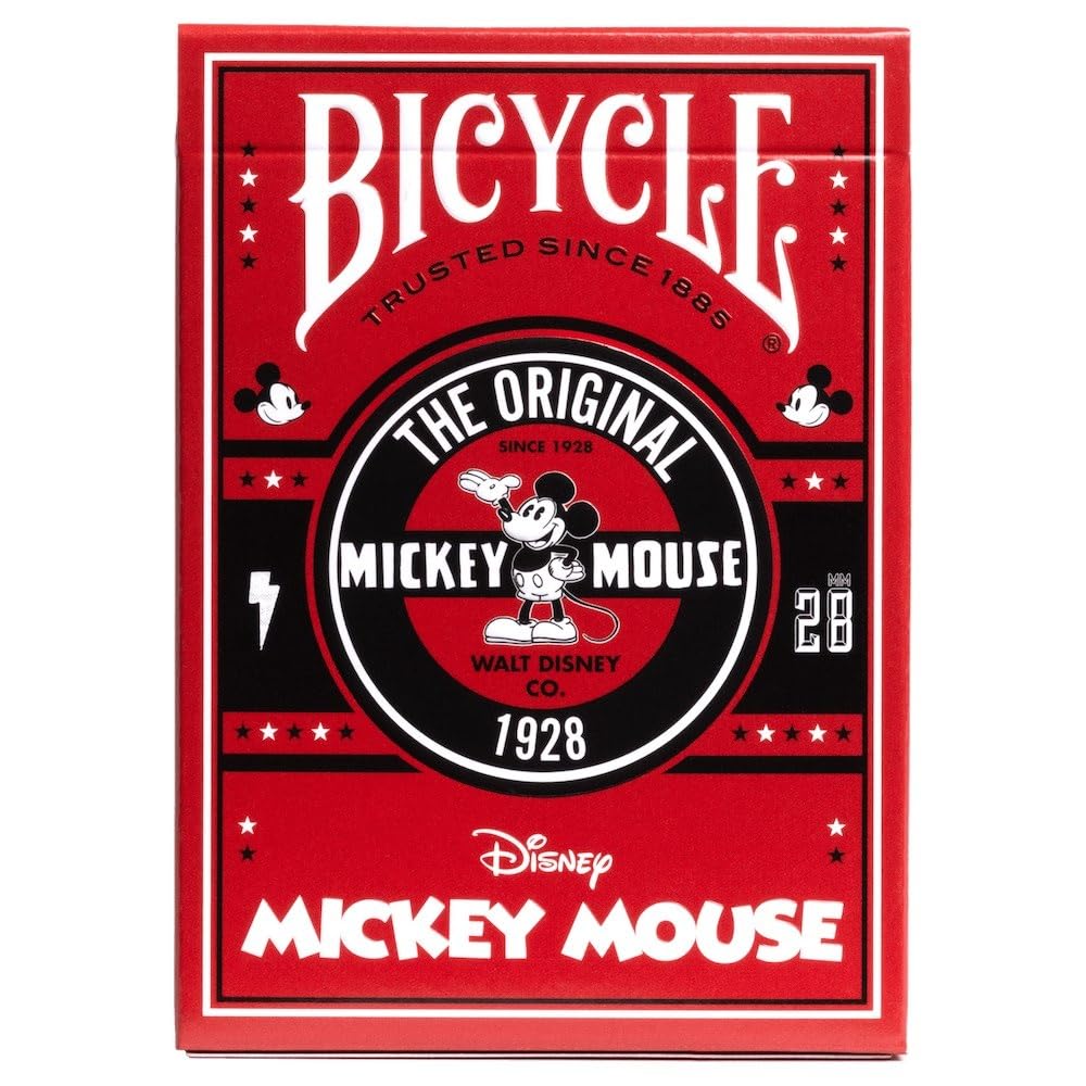 Tenyo Disney Bicycle Playing Cards, Classic Mickey Mouse, Poker Size (6.3cm X 8.8cm), Ages 6 and Up