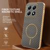 Etui na telefon Xiaomi 14T Pro, Teksturowane włóknem węglowym, Elektroplaterowane TPU, Tylna okładka
