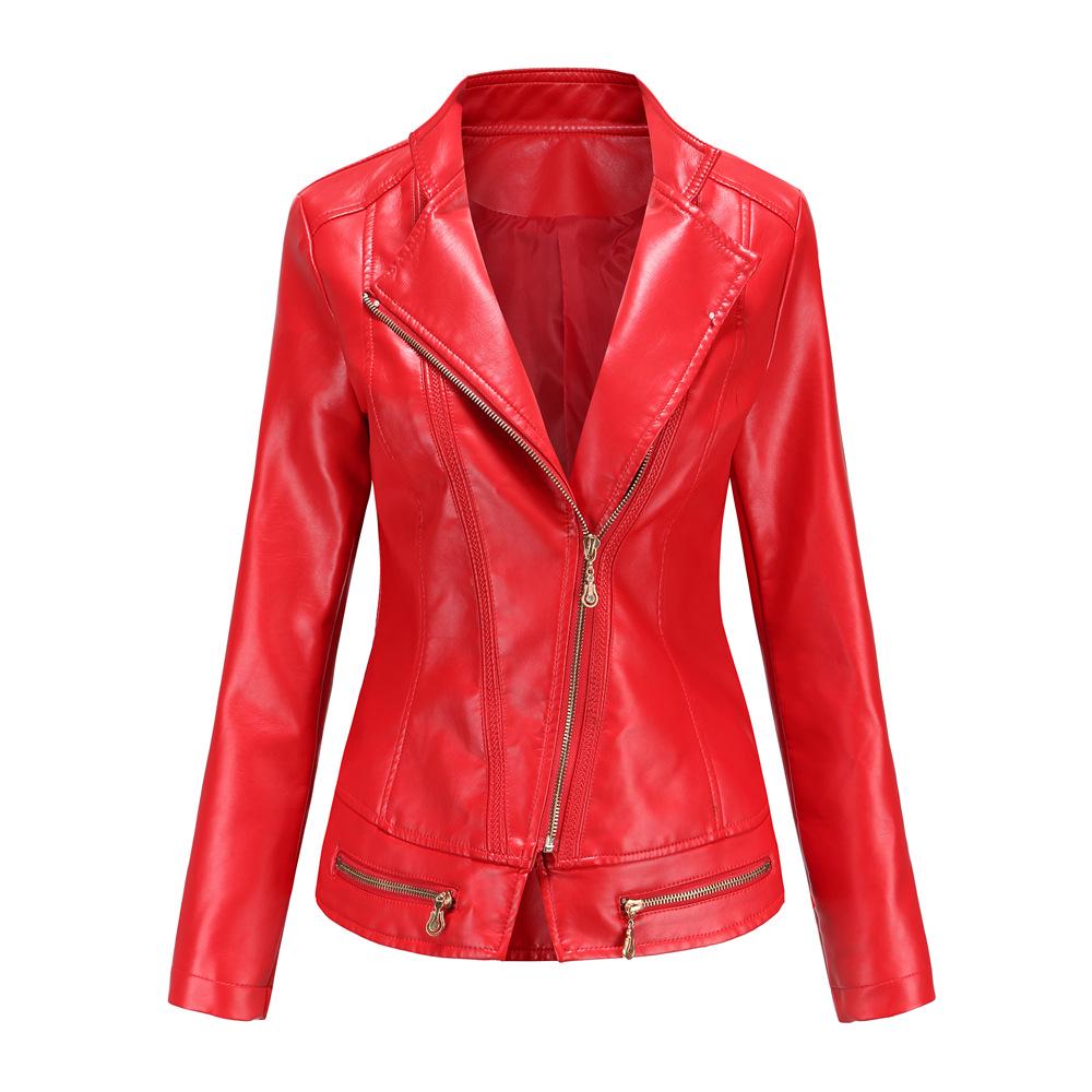 

Women s PU Leather Jacket: Spring/Autumn Fashion, Slim Fit, Sizes S-4XL - Casual Style M