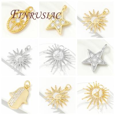 18K Gold Plated Sun/Stars Pendants Charms For Jewelry,DIY Earrings Making Accessories,Pendant Necklaces Findings
