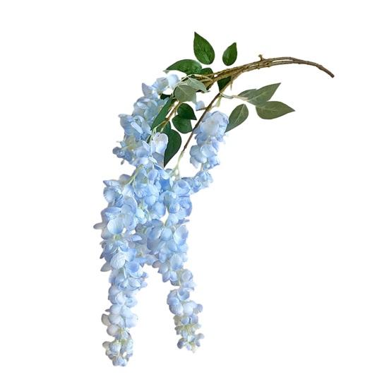 

Artificial Wisteria Flower Fake Wisteria Hanging Vine with Long Stem for Tall Vase Home Party Wedding Decor Floral Arrangement синій