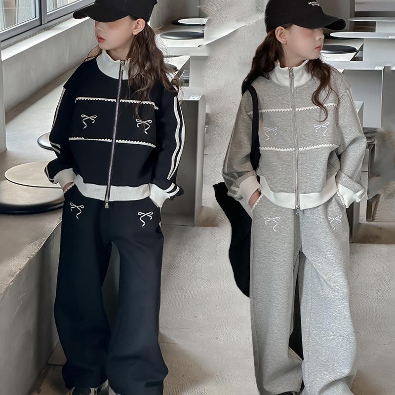 2025 Girls' Fashionable Spring & Autumn Tracksuit: Stylish Jacket for Big Kids