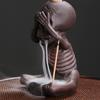 Purple Clay Backflow Incense Burner Halloween Gift American Style Skull Small Ghost Backflow Incense Burner Ornament
