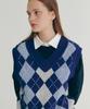 Clove [22Fw Clove] Argyle Wool Vest (Blue)