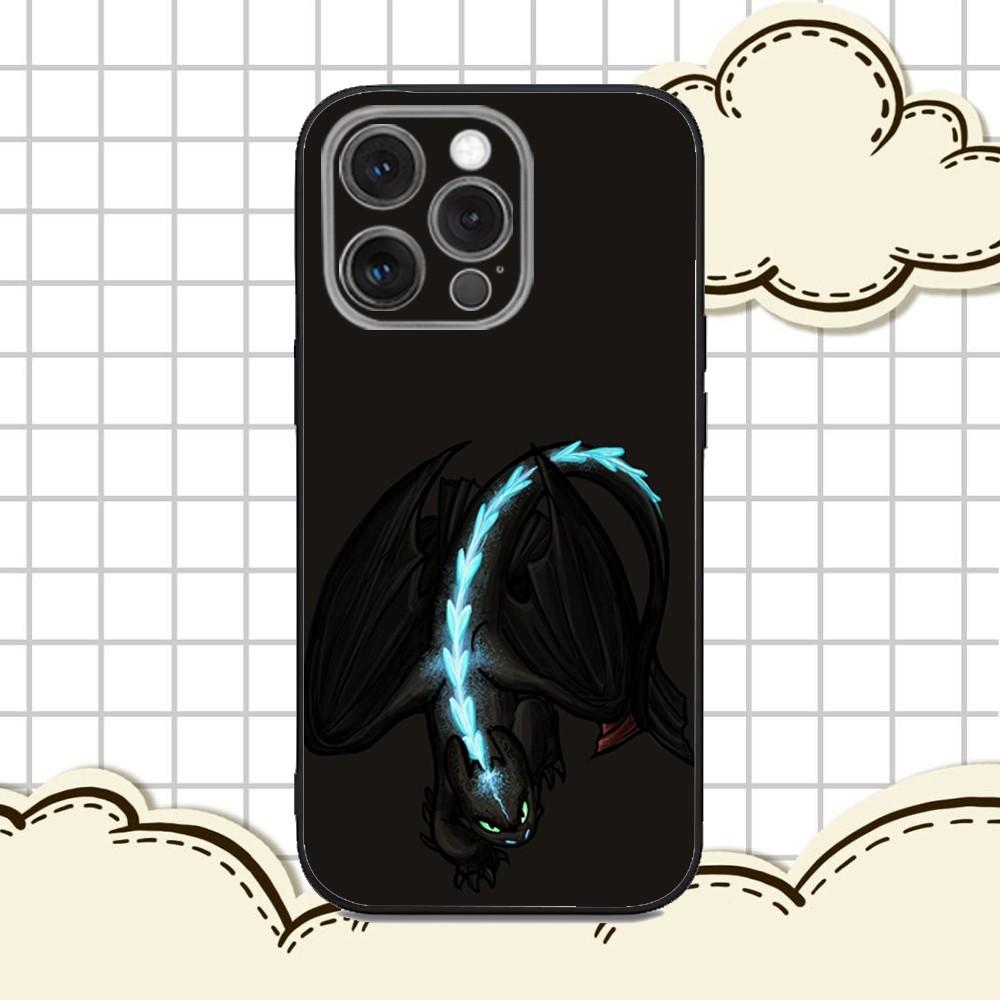 

Мультяшный чехол для телефона Toothless для iPhone 16e, 16, 15, 14, 13, 12, 11, Pro, X, XS, Max, XR, Plus, Mini, Мягкий черный чехол iPhone13mini