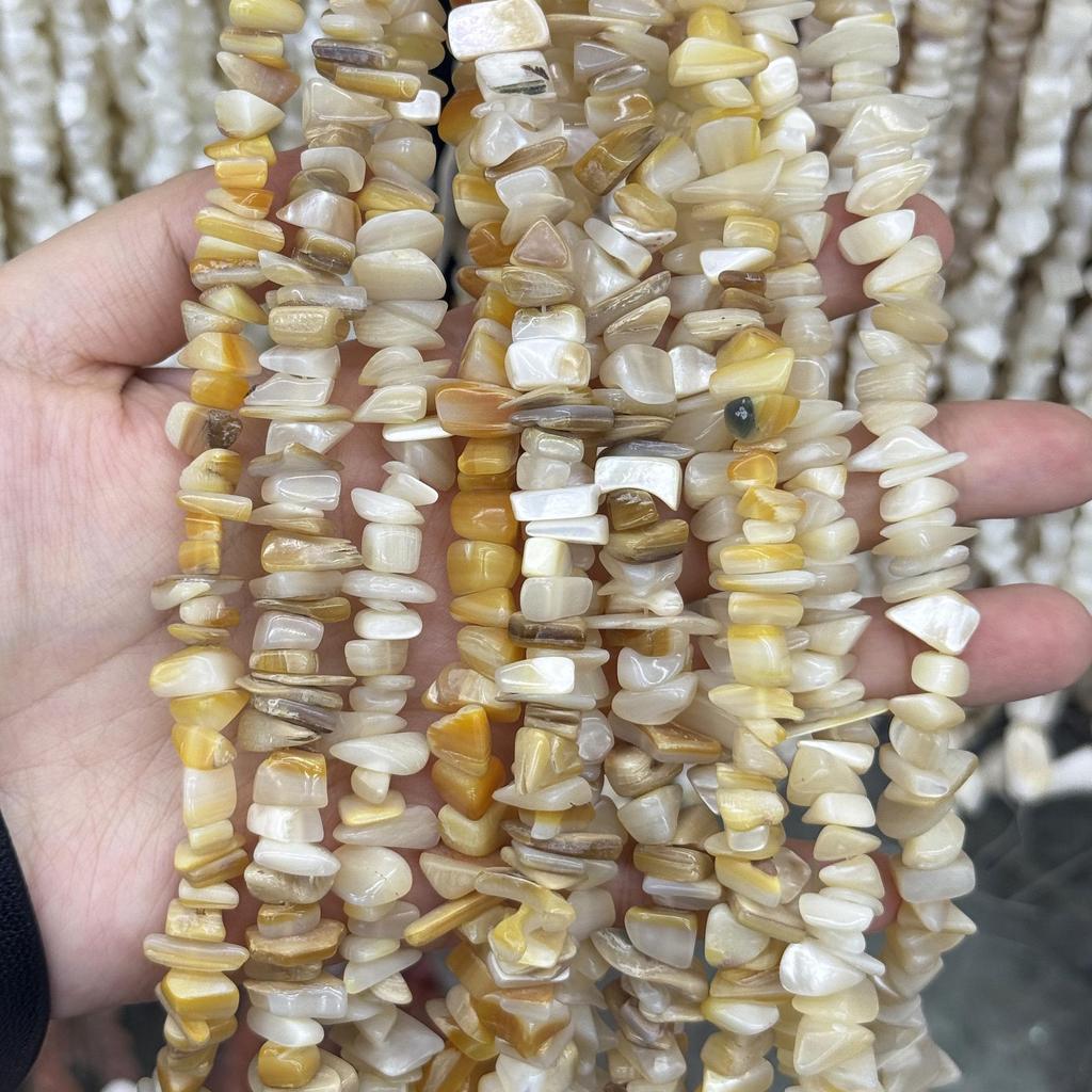 Gelbe Hufeisenschnecke Königin Muschelschale Perlen - Unregelmäßige DIY Armband & Handyketten Zubehör