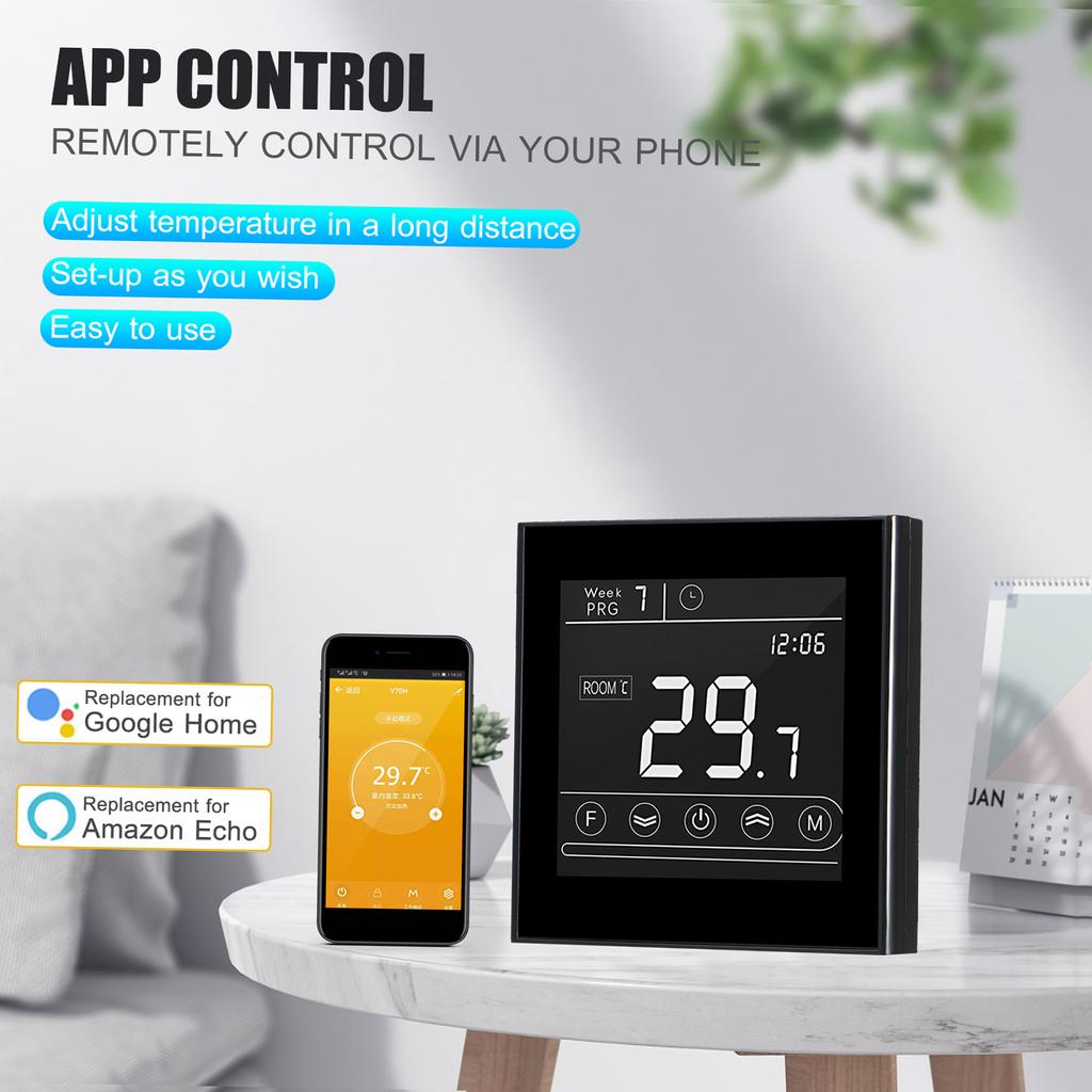 Smart Wifi Thermostat Programmable Gas Boiler Thermostat Temperature Controller LED Display Touchscreen Backlight