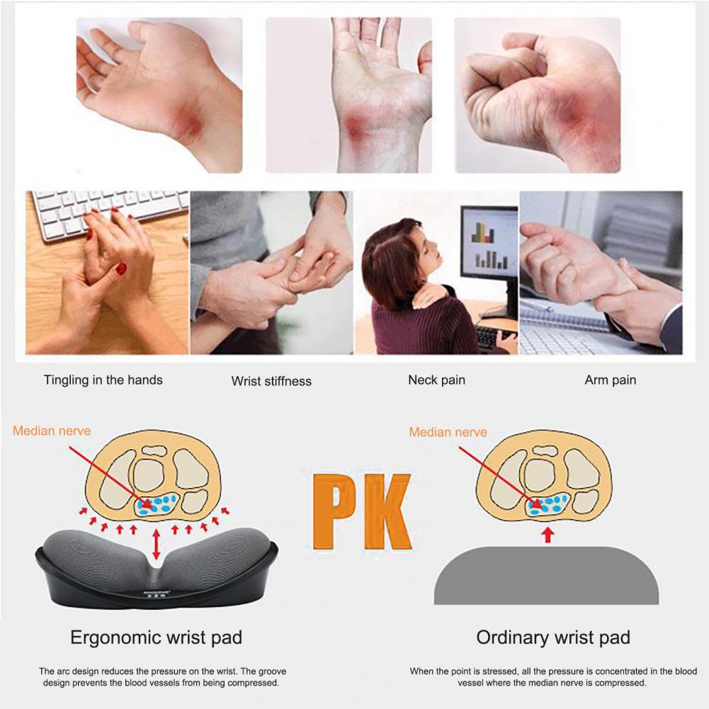 Office Wrist Rest Pad Anti-skid Non-fading Computer Mouse Wrist Hand Rest Support Gaming Mouse Pad