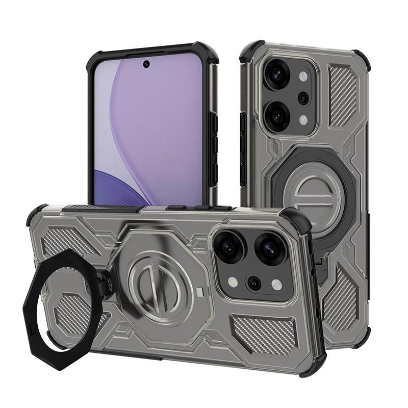 Przezroczyste Odporne na Upadki Obrotowe Etui Magnetyczne na Telefon do Serii OPPO i Realme 15