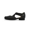 Leather ballet shoes hollow sandals women's summer wear retro style square head thick heel light mouth Mary Jane single shoes women