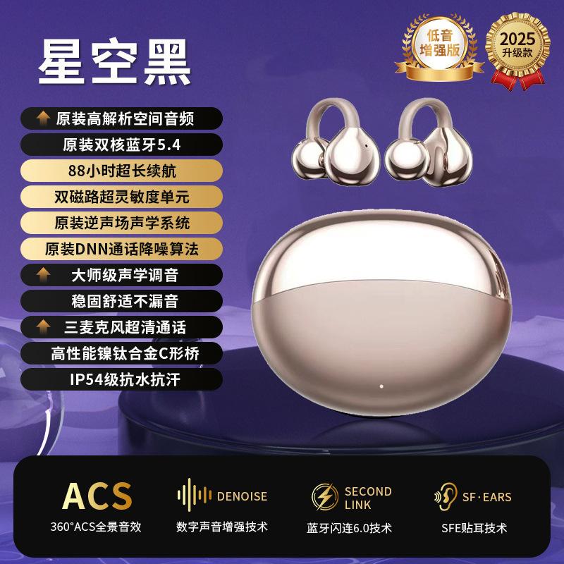 Digital Wireless Ear Clip Bluetooth Headset, Not In the Ear, Long Battery Life, Open Headset Private Mode