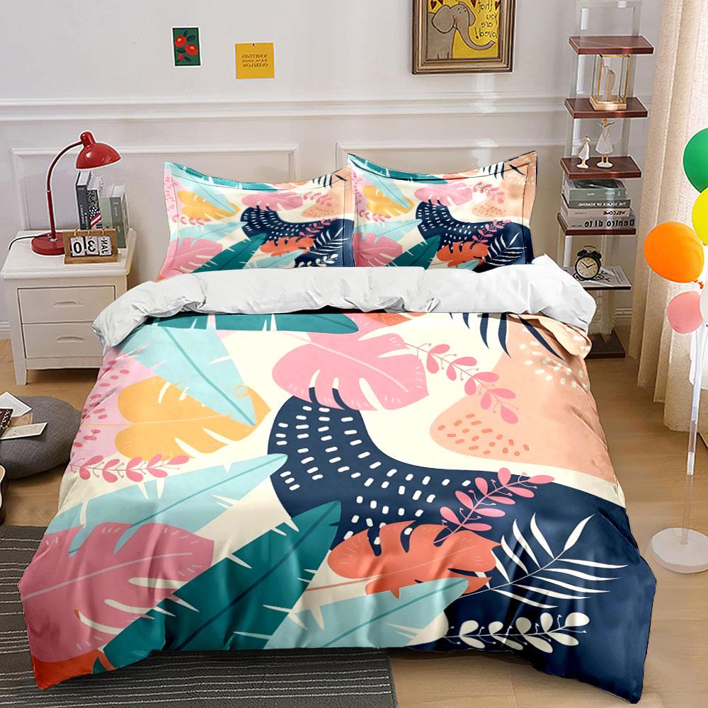 Tropical Pattern Three-Piece Set Exquisite three-piece bedding set gift for kids and adults